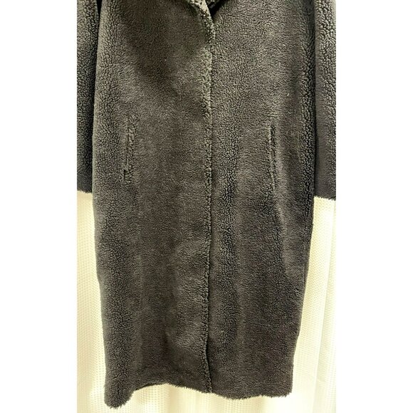 Stand Studio Black Teddy Thick Fleece Long Coat Jacket Size 44 US 12 NWT - Picture 7 of 7